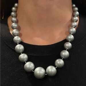 Elegant Silver Beaded Necklace